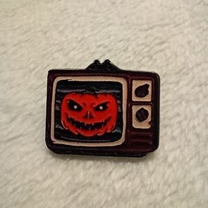 2/$10 Halloween III Vintage TV Pumpkin Acrylic Pin